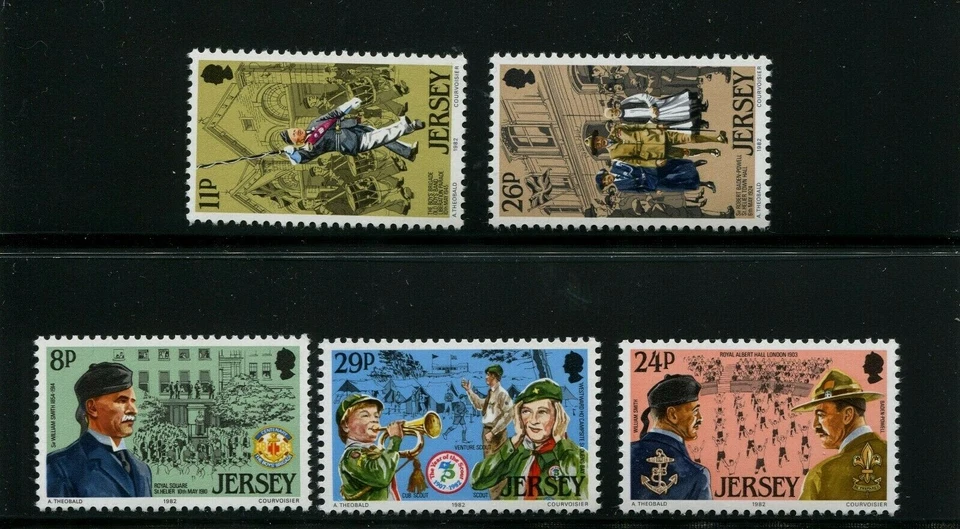 JERSEY   SCOTT # 295-299   MNH  25th SCOUTING TOPICAL - Image 1 of 1