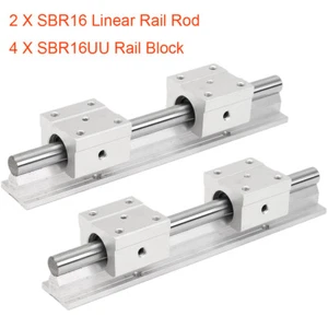 2PC SBR16 CNC Linear Guide Sliding Rail Optical Axis with 4PCS SBR16UU Blocks - Picture 1 of 10