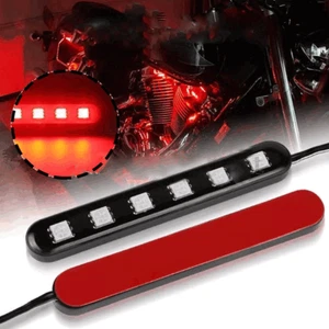 2PCS 5" Universal Flexible Motorcycle Red LED Brake Turn Signal Tail Light Strip - Foto 1 di 7