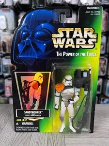 Star Wars - Power of the Force - Sandtrooper - Green Hologram Card - Picture 1 of 2