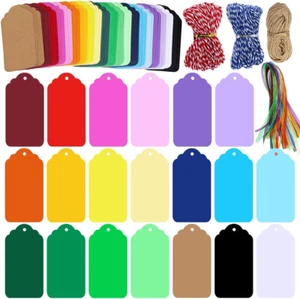 200 Pcs 20 Colors Gift Tags Sign with String Party Favor Paper Tags Escort Cards - Picture 1 of 8