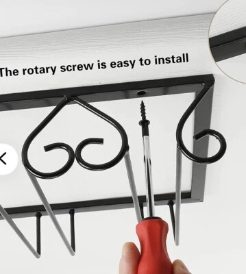 Soporte para copa de vino debajo del armario, negro, 3 filas. Para bar, cocina Foto 1 de 2