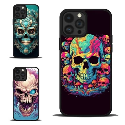 Anti scratch Cover For iPhone SE XS XR Max 5 6 7 8 Plus evil demon skull horns - Image 1 of 4