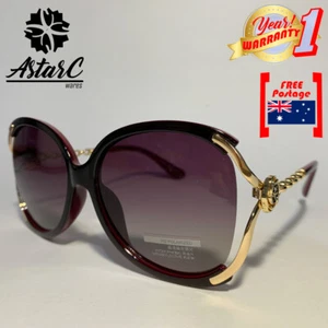 Wine Red Butterfly Oversized Acetate Polarised Sunglasses Women - AstarC Wares - Picture 1 of 6