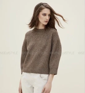 Brunello Cucinelli Metallic Sweater Open Knit Top Brown Monili Women size S - Picture 1 of 7