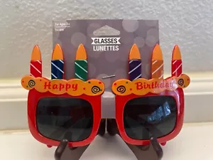 Happy Birthday Cake And Candles Party Favor Celebration Sunglasses 1 ct. age 3+ - Picture 1 of 2