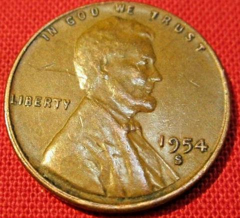 1954 S Lincoln Wheat Cent - G Good to VF Very Fine Cover