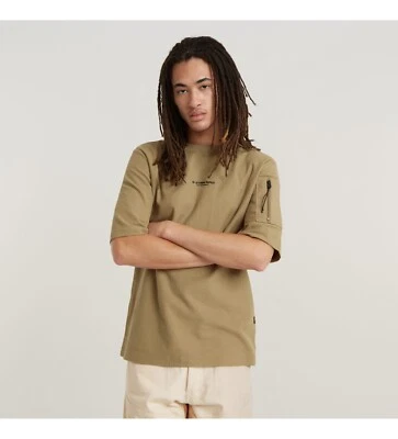 Camisa G Star Raw Para Hombres XL P3 Tweeter Texturizada Media Manga En Marrón Safari Rara Foto 1 de 4