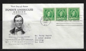 USA SC # 879 Stephen Collins Foster FDC . Artcraft Cachet - Picture 1 of 1