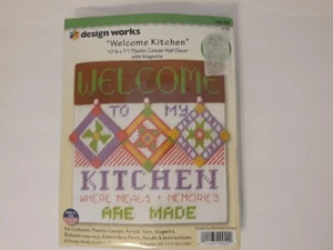 Design Works "Welcome" Kitchen Wall Decor - Plastic Canvas Needlework Design - Picture 1 of 2