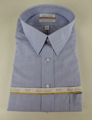 Camisa de Vestir Roundtree & Yorke Etiqueta Dorada Sin Planchar EZ Lavado Popelina $75 Nueva con Etiquetas 3 Colores Foto 1 de 2