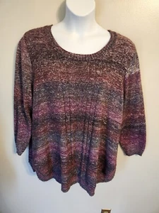 Maglione Catherine Sfumature Viola e Grigio Lavorato a Maglia 2X 22 24 - Foto 1 di 6