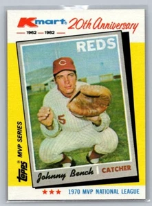 Topps K-Mart 1982 20° anniversario Johnny Bench #18 - Foto 1 di 2