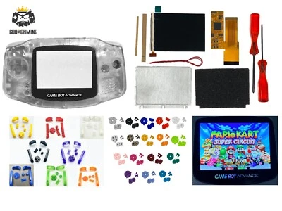 Nintendo Game Boy Advance GBA V2 IPS LCD Kit Housing Shell CLEAR PRE-CUT - Image 1 of 4