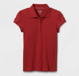 Cat & Jack Short Sleeve Polo Uniform Shirt size S small 6/7 - Red - NEW - Picture 1 of 5
