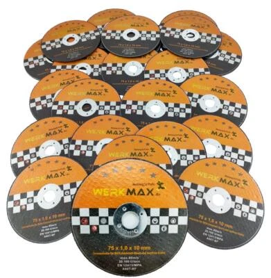 WERKMAX Discos de corte de metal 75 mm x 1 mm x 10 mm | Metal acero inox chapa disco flexible