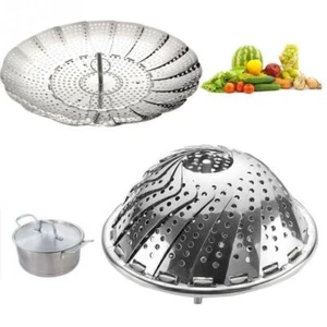 Dampfgarer Gareinsatz Edelstahl-Dünster Dämpfen Gemüse Dünsteinsatz Kochen Töpfe - Bild 1 von 6