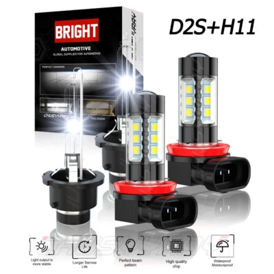 Faro alto/bajo FIT Infiniti Q60 2014-2019 D2S+H11 + luz antiniebla 4x blanco Foto 1 de 4