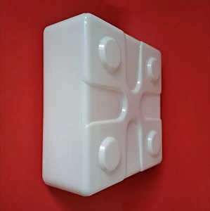 6 Available Mid Century Opaline White Glass Square Wall Ceiling Sconce Lights - Picture 1 of 8