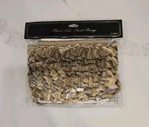 6 Yards of Hand-Tied Tassel Fringe, Made in India, Beige-Brown Tone Trim for Hom - Picture 1 of 5