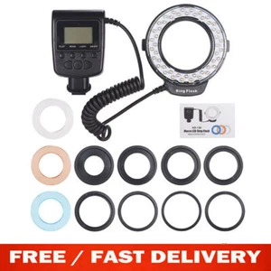 LED Macro Ring Flash Light For Nikon Canon Olympus DSLR Camera with Adapter Ring - Picture 1 of 14