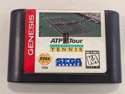 ATP Tour Championship Tennis (Sega Genesis, 1994) Authentic Cartridge Only Test - Image 1 of 3