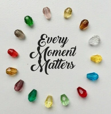 40 x CRYSTAL GLASS FACETED TEAR DROP PEAR SHAPE BEADS 6mm x 4mm VARIOUS COLOURS - Image 1 of 4