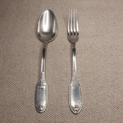 Couvert Argent Massif Poinçon Minerve  Monogramme 18,7 Cm 100 Gr - Photo 1/4