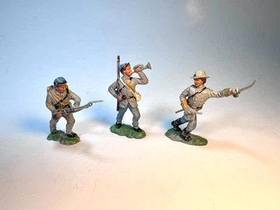 Figuras de plástico de soldado confederado de la Guerra Civil Americana de Gran Bretaña, 3 piezas Foto 1 de 4
