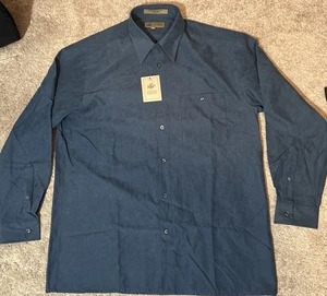 NEW Vintage Lord & Taylor Casual Classics Blue Faux Suede Button Up Shirt Medium - Picture 1 of 12
