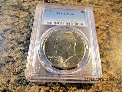 1971 EISENHOWER PCGS MS 64     6973 - Image 1 of 2