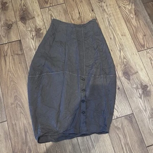 Falda Tulipán Lino Crea Concept Talla 38 12 Midi Gris/Marrón - Imagen 1 de 9