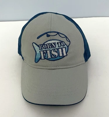Born To Fish Infant Size Baseball Hat Bass Pro Shops Blue & Gray Cap - Image 1 of 4