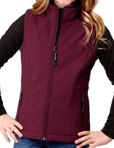 Roper Western Vest Girls Softshell Zip M Wine 03-298-0781-6146 WI - Picture 1 of 2