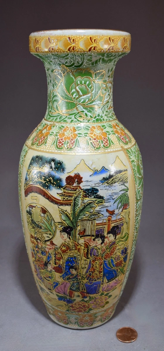 陶瓷多色老式原版古董日本花瓶| eBay