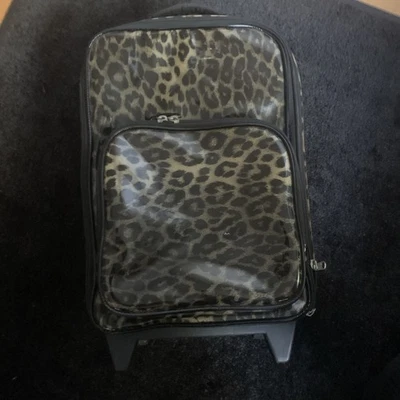 Children's Leopard print Rolling Suitcase/Backpack  - Image 1 of 4