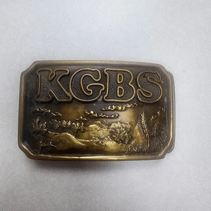Vintage 1976 KGBS 97 FM Los Angeles Radio Station Gürtelschnalle Indiana Metal Craft - Bild 1 von 15