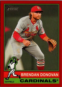 2025 Topps Heritage Red Border #225 Brendan Donovan St. Louis Cardinals - Imagen 1 de 2