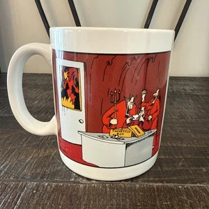 VTG THE FAR SIDE GARY LARSON MUG CUP (SUGGESTION BOX IN HELL) FREE PRIORITY SHIP - Picture 1 of 12
