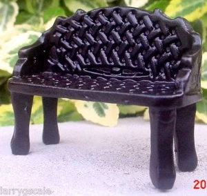 Wrought Iron Garden Bench black Miniature 1/24 Scale Diorama Accessory Item - Picture 1 of 1