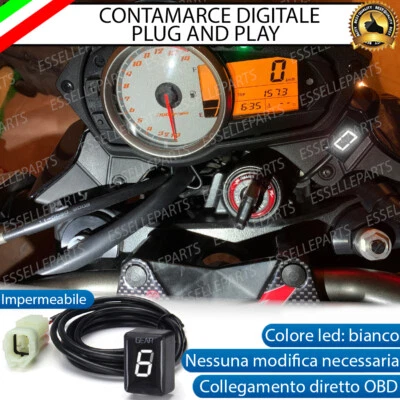 CONTAMARCE DIGITALE CON CABLAGGIO SPECIFICO LED BIANCO KAWASAKI Z750 Z 750 - Immagine 1 di 4