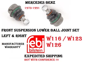 MERCEDES W116 W123 W126 Front Left & Right Suspension Lower Ball Joint SET FEBI - Picture 1 of 3
