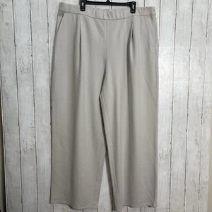 NWT Eileen Fisher Chalk 100% Wool High Waisted Wide Legged Pants Sz 2X MSRP$228 - Picture 1 of 13