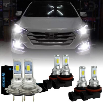 Faro LED blanco haz alto/bajo + luz antiniebla para Hyundai Santa Fe Sport 2013-2016 Foto 1 de 4