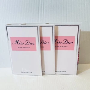 3 x Miss Dior Rose N'roses by Christian Dior EDT Spray Vial On Card 1ml/0.03oz - Picture 1 of 3