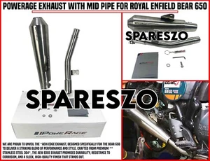 "POWERAGE EXHAUST WITH MID PIPE" FIT FOR ROYAL ENFIELD BEAR 650 - Picture 1 of 22