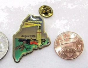 Monaco International Maineia August 2000 USA Lighthouse Lapel Pin Pinback Hat ME - Picture 1 of 2