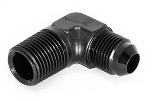 Adaptador roscado 1/2" NPT a tablero 8 90° / -8 AN / JIC 8 negro 3/4 - 16UNF - Imagen 1 de 3