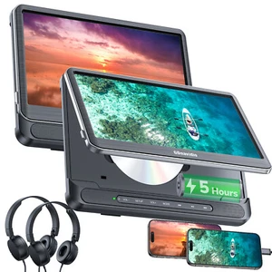 2 x 12'' Headrest Car DVD Player HDMI USB/SD 1080P Video Memory Built-in Battery - Picture 1 of 14