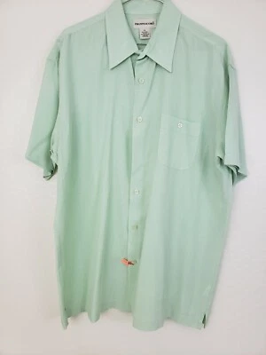 Camisa de vestir Pronto Uomo para hombre manga corta abotonada XL verde azul a cuadros #A9 Foto 1 de 4